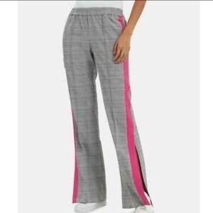 St Roche Charlie Black White Plaid Houndstooth Wide Pants Pink Strip Size Medium